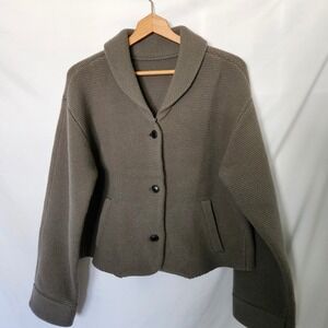 Insis Femme 100%‎ Wool Button Front Cardigan sz L